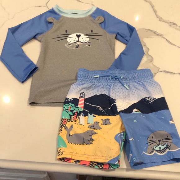 Cat & Jack Other - CAT & JACK RASH GUARD AND SWIM TRUNK